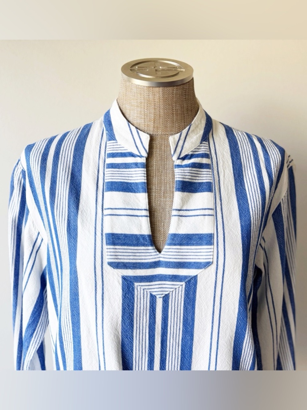 A.P.C. Beachy Blue and White Striped Long Sleeve Top - Picture 6 of 14
